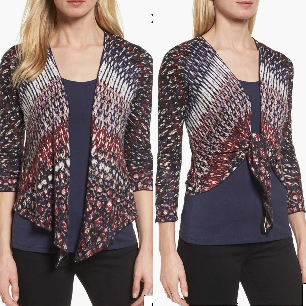 Nic+Zoe 4-way Versatile cardigan/top, long sleeve, linen blend, size PL, casual